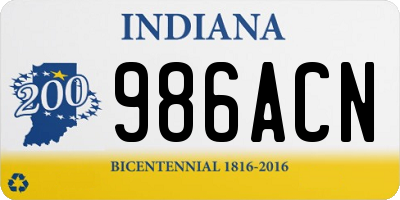 IN license plate 986ACN