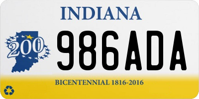 IN license plate 986ADA