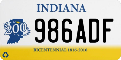 IN license plate 986ADF