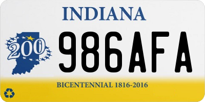 IN license plate 986AFA