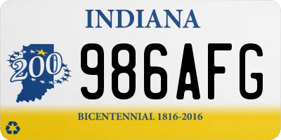 IN license plate 986AFG