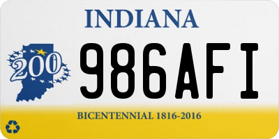 IN license plate 986AFI