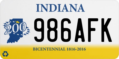 IN license plate 986AFK