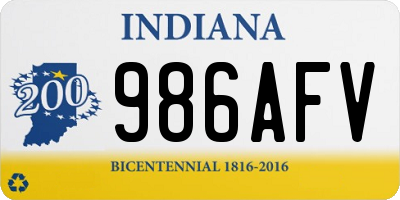 IN license plate 986AFV