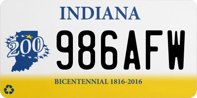 IN license plate 986AFW