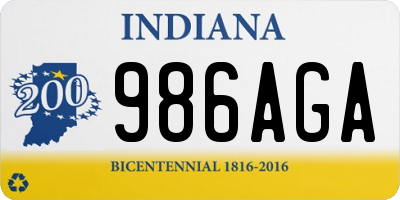 IN license plate 986AGA