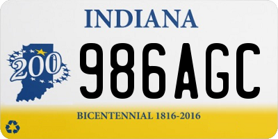 IN license plate 986AGC