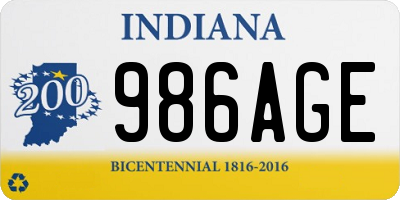 IN license plate 986AGE