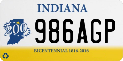 IN license plate 986AGP