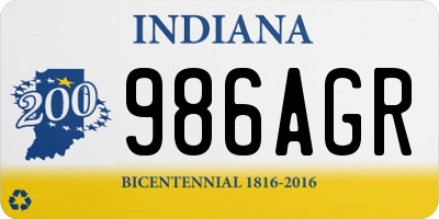 IN license plate 986AGR