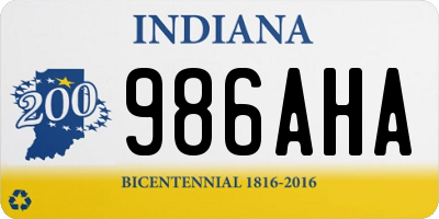 IN license plate 986AHA