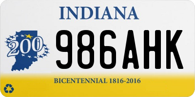 IN license plate 986AHK