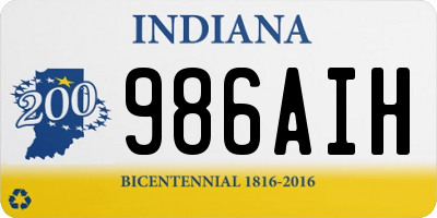 IN license plate 986AIH