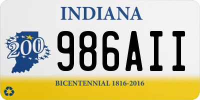 IN license plate 986AII