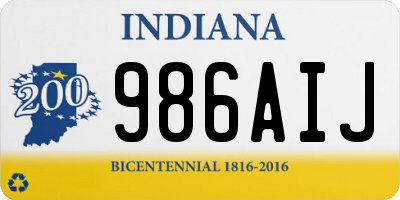 IN license plate 986AIJ