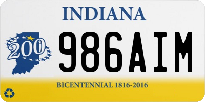 IN license plate 986AIM