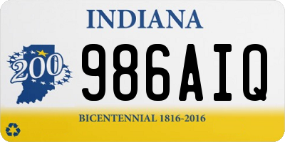 IN license plate 986AIQ