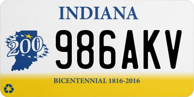 IN license plate 986AKV