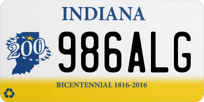 IN license plate 986ALG