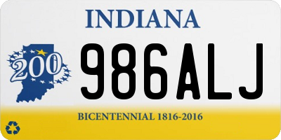 IN license plate 986ALJ