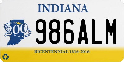 IN license plate 986ALM