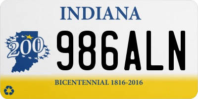 IN license plate 986ALN