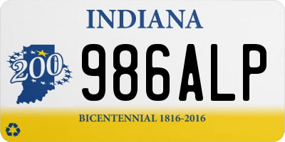 IN license plate 986ALP