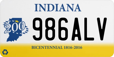 IN license plate 986ALV