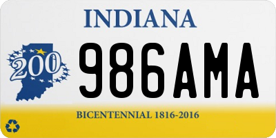 IN license plate 986AMA