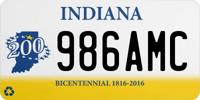 IN license plate 986AMC