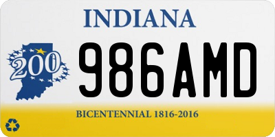 IN license plate 986AMD