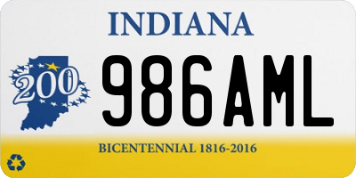 IN license plate 986AML