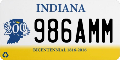 IN license plate 986AMM