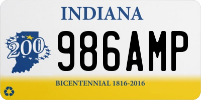 IN license plate 986AMP