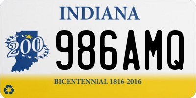 IN license plate 986AMQ