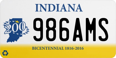 IN license plate 986AMS