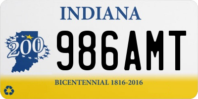 IN license plate 986AMT