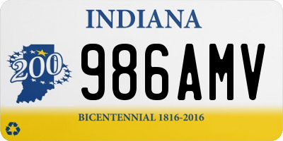 IN license plate 986AMV