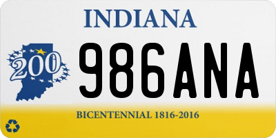 IN license plate 986ANA