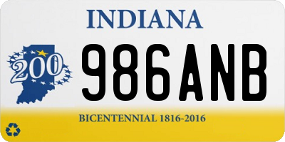 IN license plate 986ANB