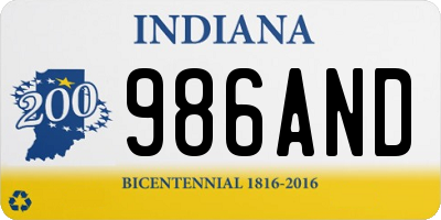 IN license plate 986AND