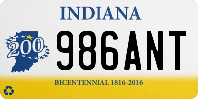 IN license plate 986ANT