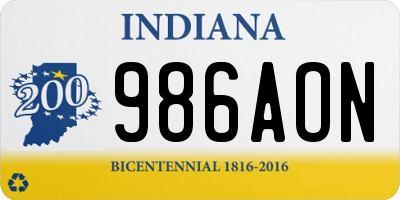 IN license plate 986AON