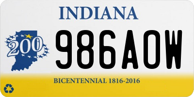 IN license plate 986AOW