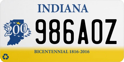 IN license plate 986AOZ