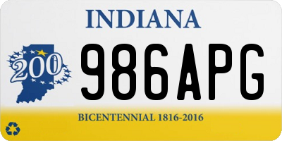 IN license plate 986APG