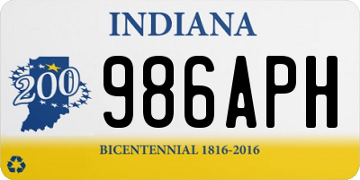 IN license plate 986APH