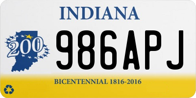 IN license plate 986APJ