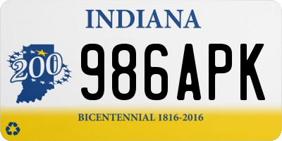 IN license plate 986APK