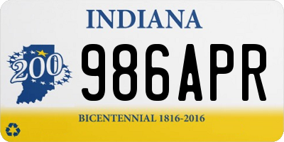 IN license plate 986APR